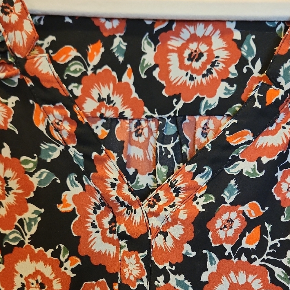 Black Rainn Black and Orange Floral Blouse- Lowest Price - Picture 4 of 10